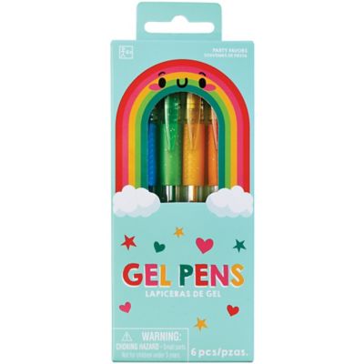 Glitter Rainbow Gel Pens, 6pc