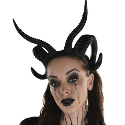  jojofuny Horns Cosplay Devil Horns Headband Devil Horns  Headband Sheep Horn Headband devil costume men cosplay horns headband  40x35x10cm Adult Ram Devil Horn Hat Devil Horn Hat Black Scrunchies :  Clothing