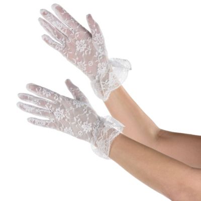 Half-Finger White Spandex Gloves | Food Service Gloves | Gloves-Online