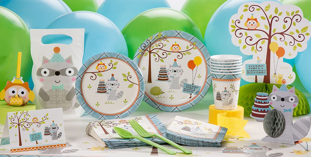  Boy  1st Birthday  Party  Supplies  Happi Woodland Party  City 