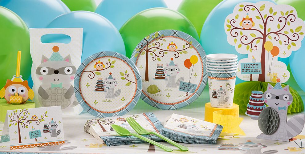  Boy  1st  Birthday  Party  Supplies  Happi Woodland Party  City 