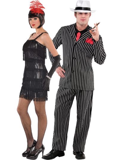 Flashy Flapper And Mob Boss Couples Costumes Party City