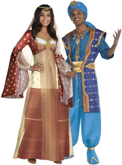 Adult Dalia Genie Parade Couples Costumes Aladdin Live Action Party City