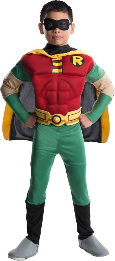 Robin Deluxe Muscle Chest Jumpsuit Child Boy's Costume Multiple Sizes 