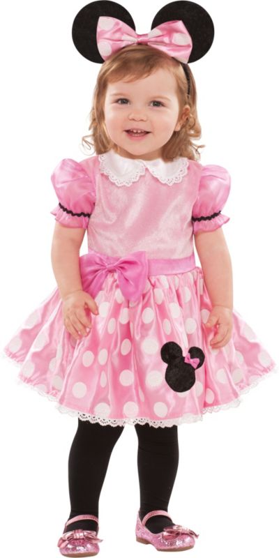 NWT Disney Store Minnie Mouse Pink Baby Costume & Ears SET 0 3 6 9 12 18 M