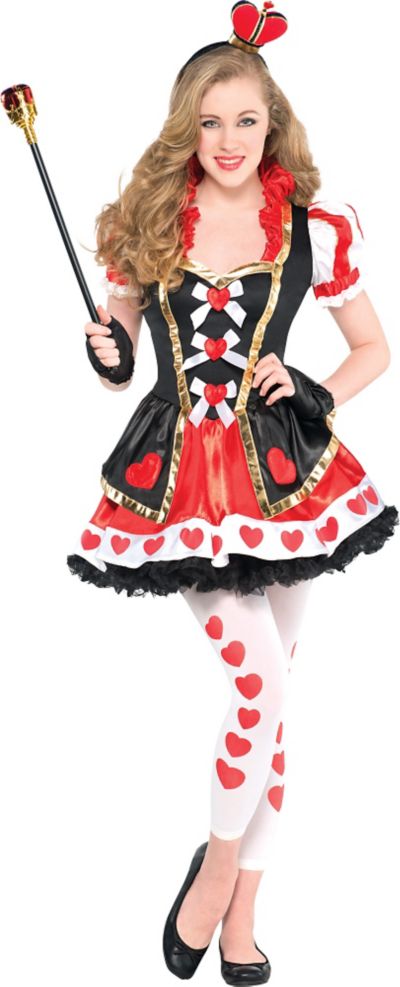 Teen Girls Sassy Queen Of Hearts Costume Party City