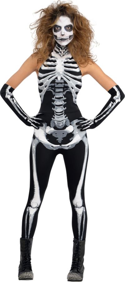 Adult Bone-A-Fied Babe Skeleton Costume | Party City