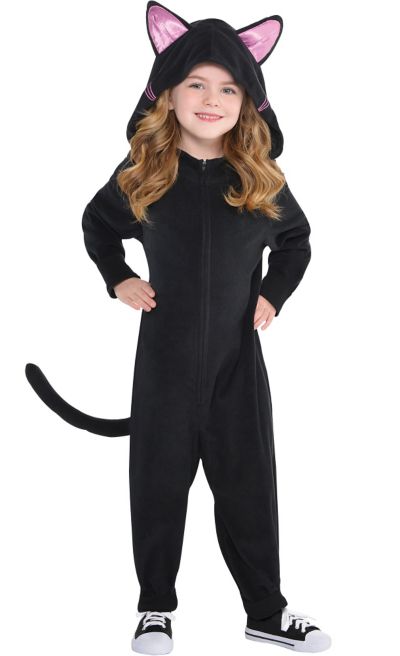 | 2 Ct 3-4 Toddler Toddler Zipster Black Cat Onepiece Costume 
