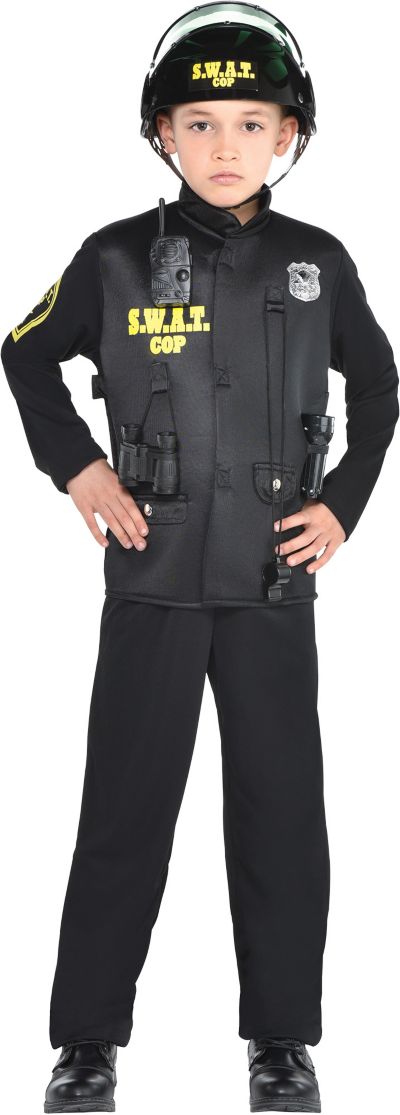 Police Officer Fancy Dress Costume Set Deluxe Children's S.W.A.T 