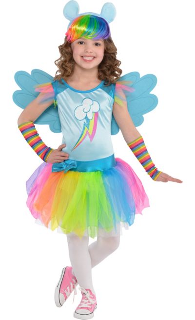 Party City My Little Pony Rainbow Dash Costume for Girls Dress and Accessories Included