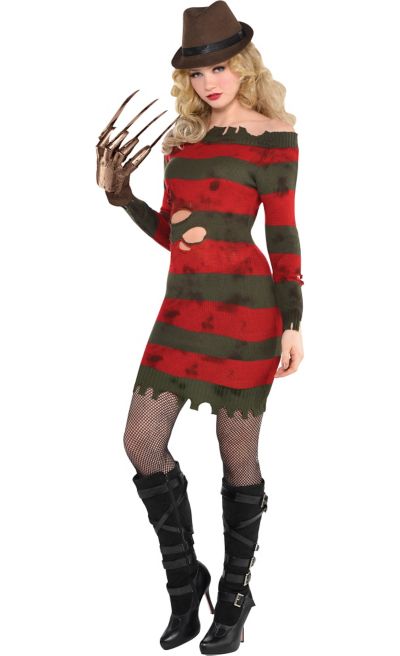 New Children boys Freddy Kruege Halloween Horror jumper hat glove Costume Outfit 