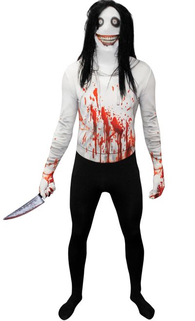 Adult Jeff The Killer Morphsuit Party City - jeff the killer face roblox