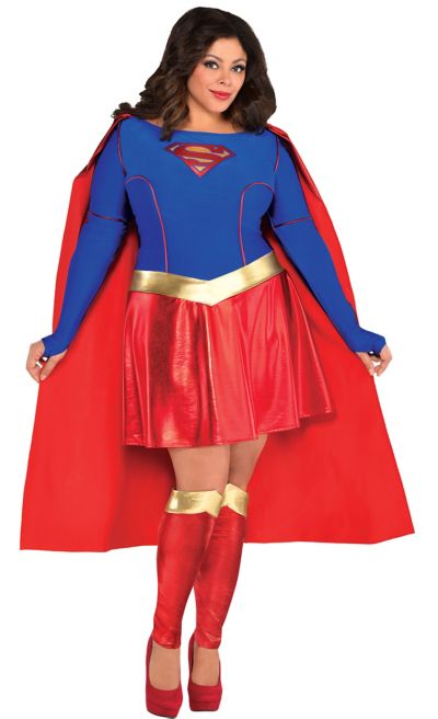 Adult Supergirl Costume Plus Size Superman Party City 