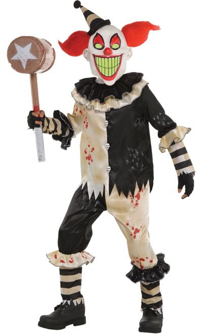 Boys Glow In The Dark Carnival Nightmare Clown Costume Party City