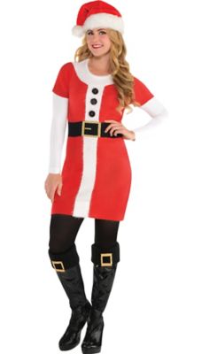 santa claus sweater dress