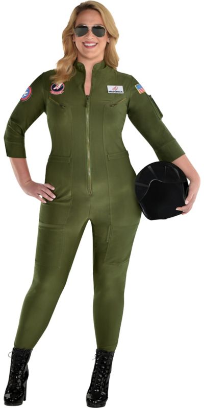 fjendtlighed Bevidst Raffinaderi Womens Maverick Flight Suit Costume Plus Size - Top Gun 2 | Party City