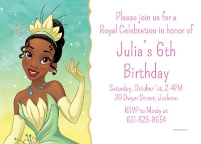 Custom The Princess And The Frog Tiana Invitations Party City