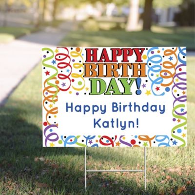 Custom Colorful Birthday Yard Sign | Party City