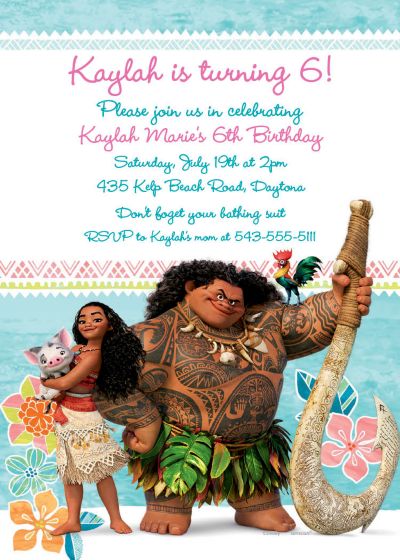Custom Moana Invitations Party City