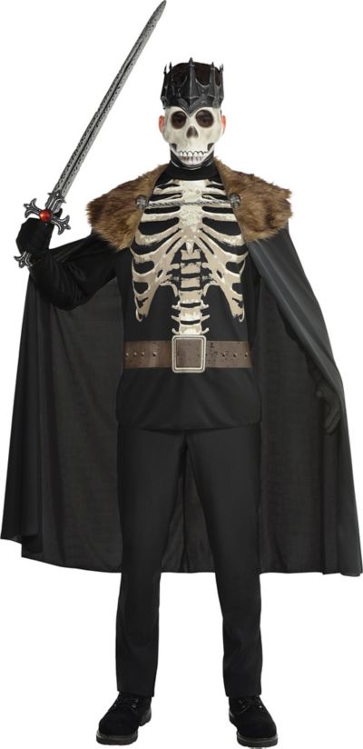 25237 Legends of Evil Size L Halloween Hooded All in One Smiffys Adult men's Skeleton Costume