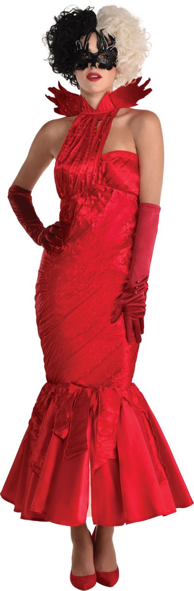 cruella red gown