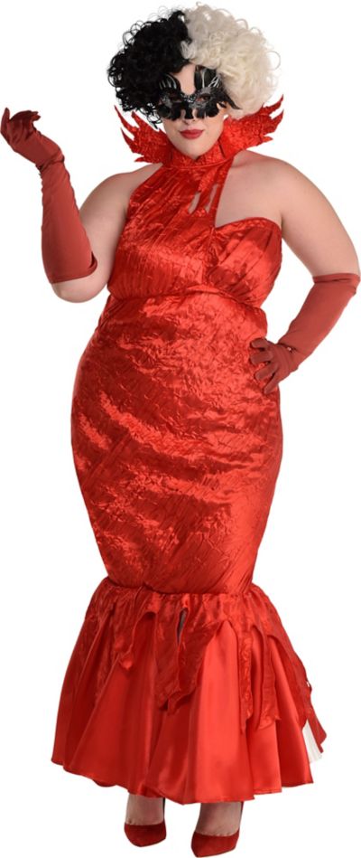 cruella red gown