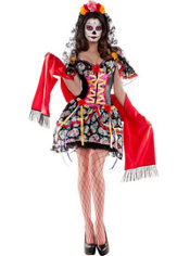 Adult La Catrina Sugar Skull Body Shaper Costume - Day of the Dead ...