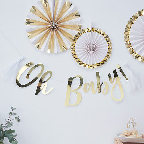 Wedding Oh Happy Day Gold Glitter Banner Congratulations Party Supplies Gender Reveal Baby Shower Announcement Gold Party Decorations for Birthday Job Promotion Retirement